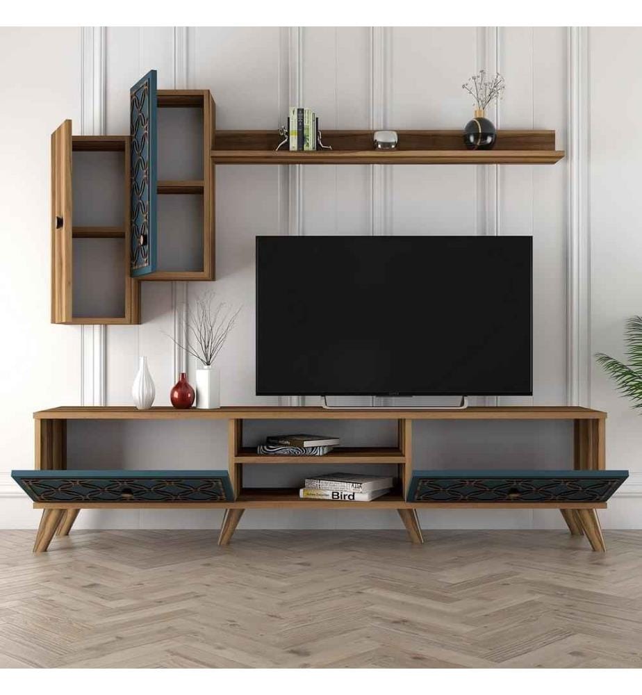 TV-Element, Nussbaum Chalzedon, Melaminbeschichtete Spanplatte