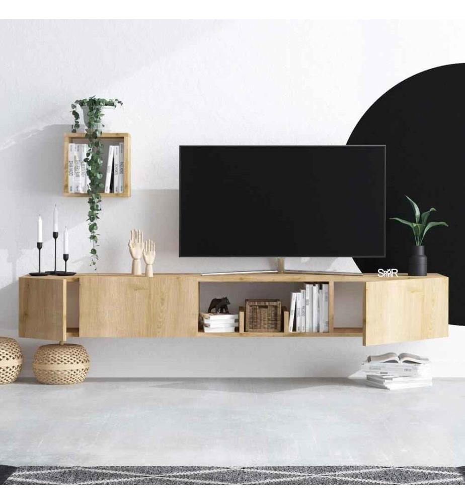 TV-Element, Eiche Saphir, melaminbeschichtete Spanplatte