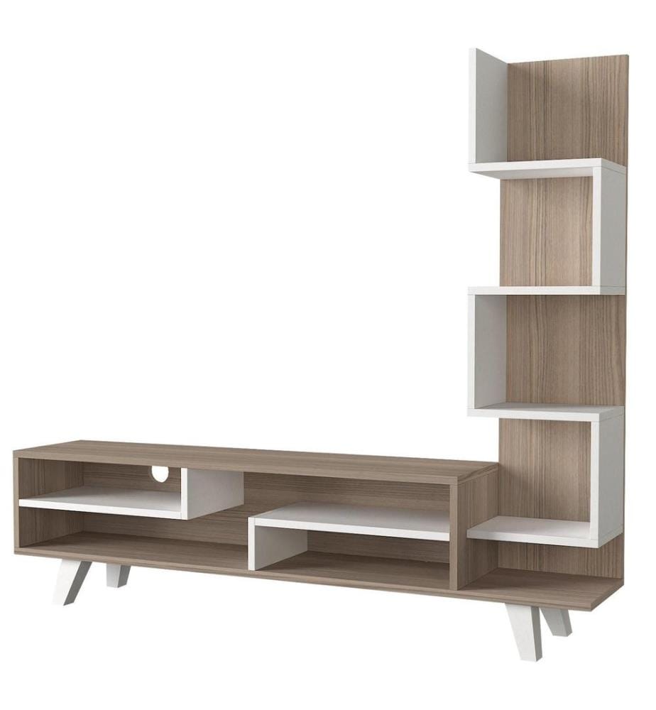 Meuble TV, Cordoba blanc, panneau de particules mélaminé
