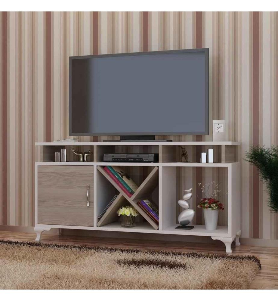 TV-Ständer, Cordoba weiss, melaminharzbeschichtete Spanplatte