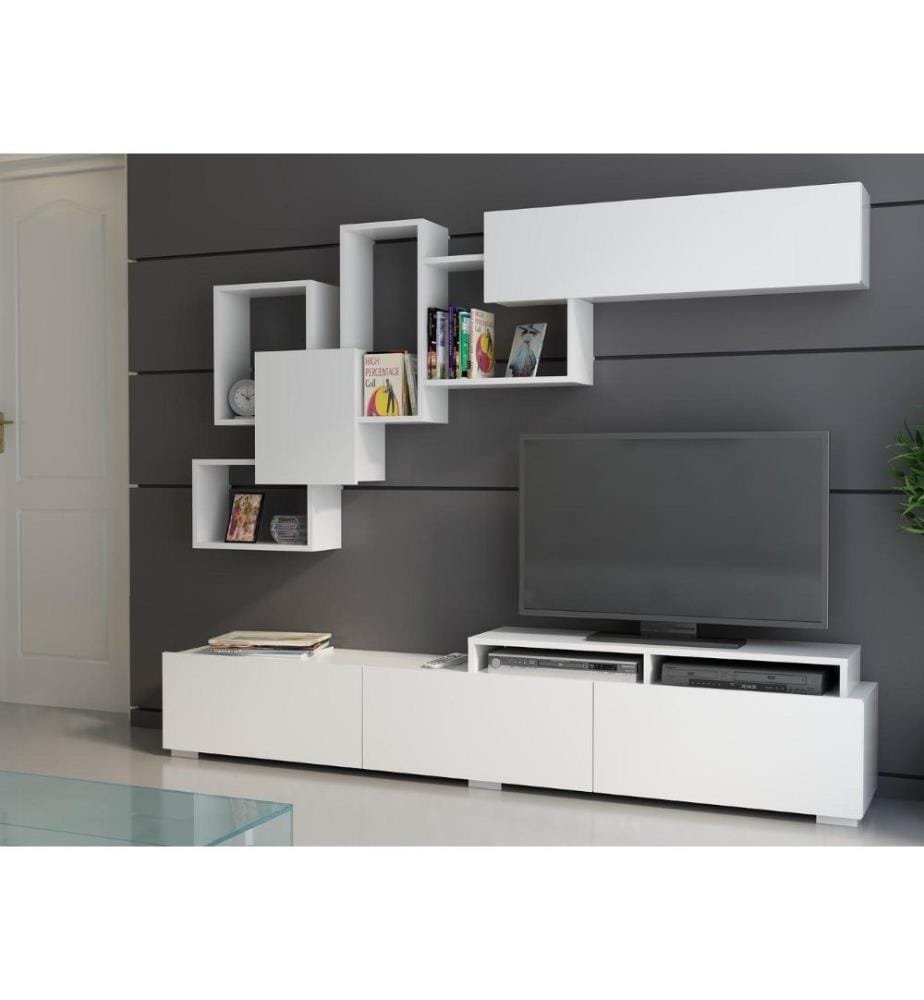 TV-Element, Weiss, Melaminbeschichtete Spanplatte