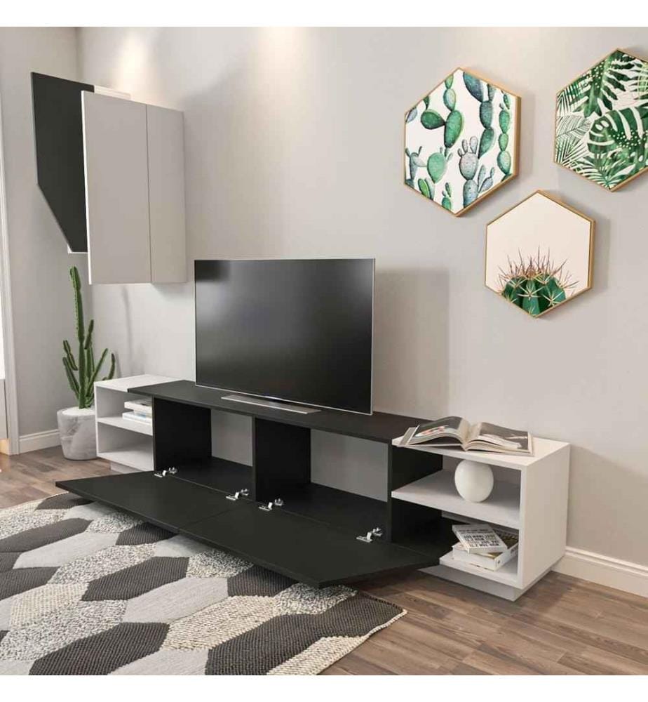 TV-Element, Schwarz-Weiss, Melaminbeschichtete Spanplatte