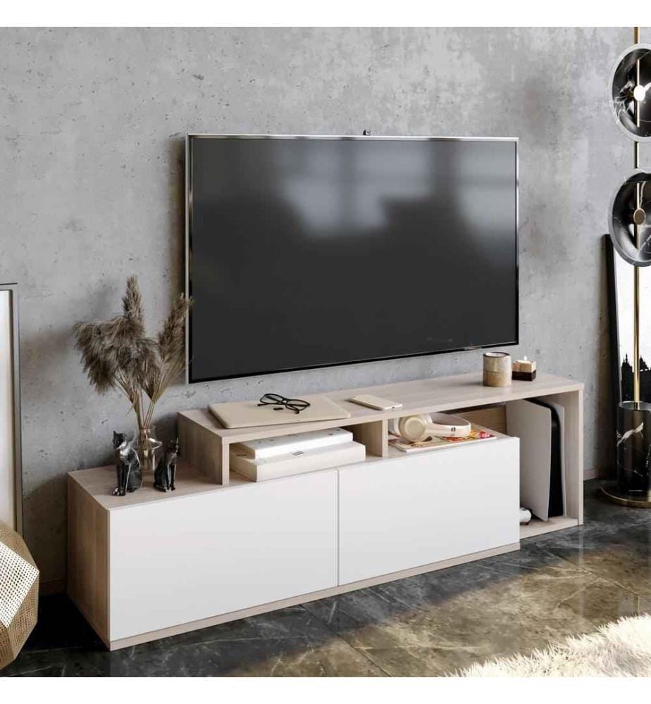 TV-Ständer, Cordoba Weiss, Melaminbeschichtete Spanplatte