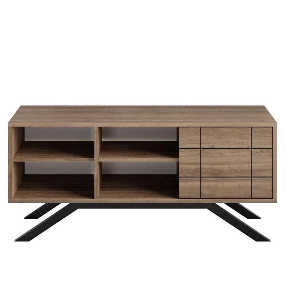 Meuble TV, noyer noir, panneau de particules mélaminé