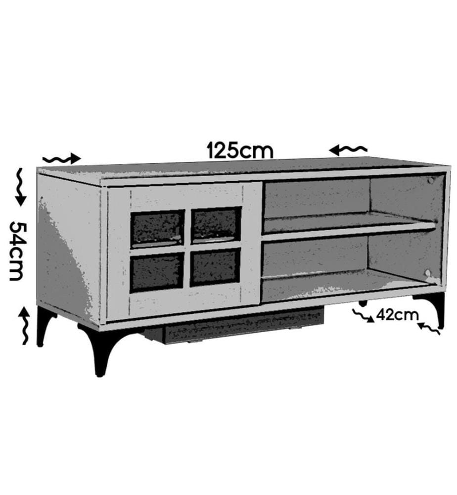 Meuble TV, blanc, panneau de particules mélaminé