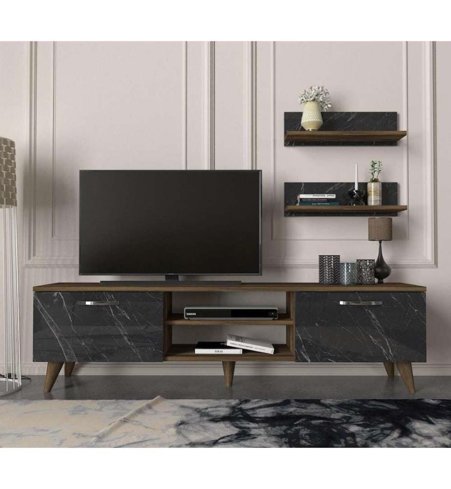TV-Element, Marmor Nussbaum, Melaminbeschichtete Spanplatte