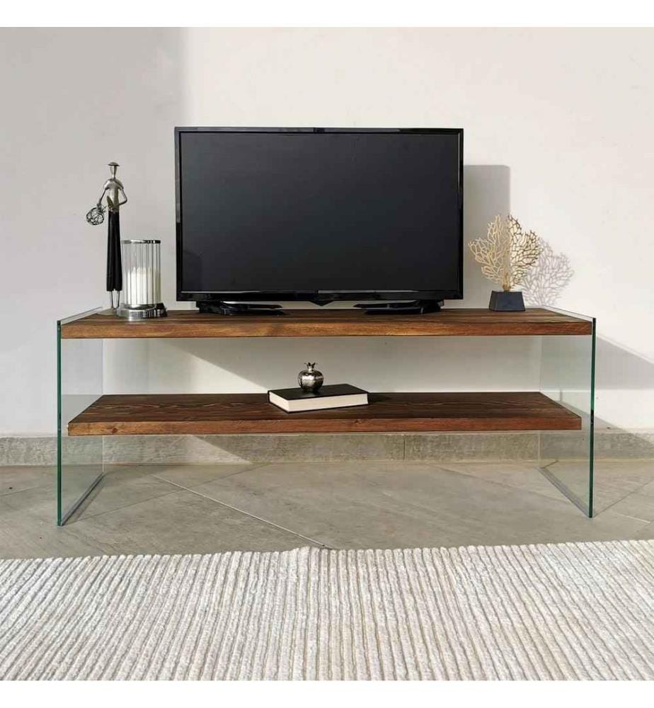 TV-Schrank, Nussbaum, Kiefer Massivholz