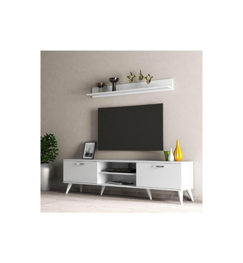 TV-Element, Weiss, Melaminbeschichtete Spanplatte