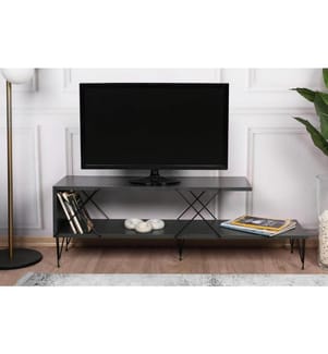 Meuble TV, Anthracite, panneau de particules mélaminé