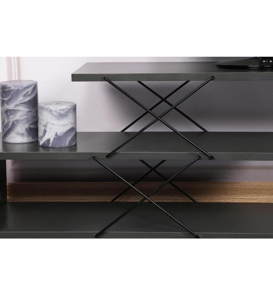 Meuble TV, Anthracite, panneau de particules mélaminé
