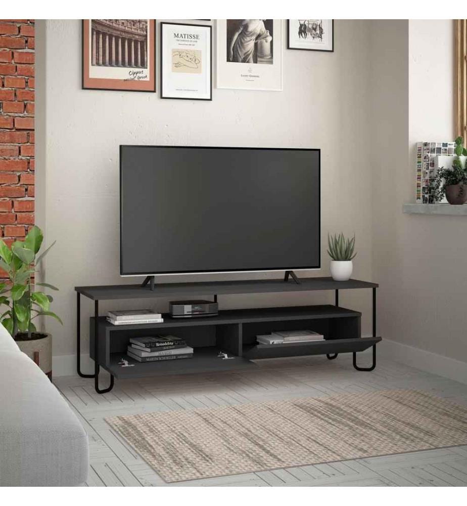 Meuble TV, Anthracite, panneau de particules mélaminé