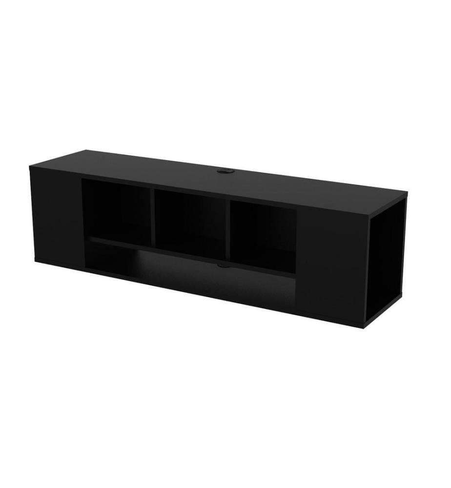 Meuble TV, Noir, panneau de particules mélaminé
