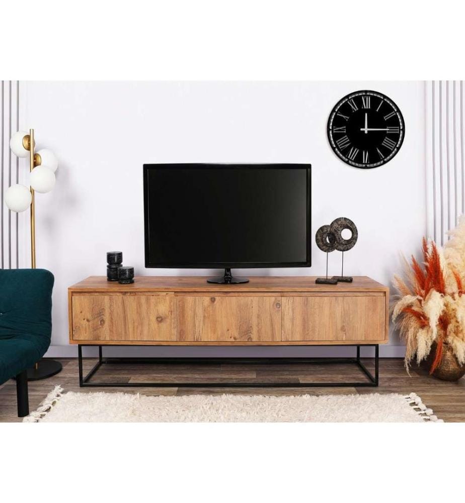 Meuble TV, Noyer Noir, Panneau de particules mélaminé