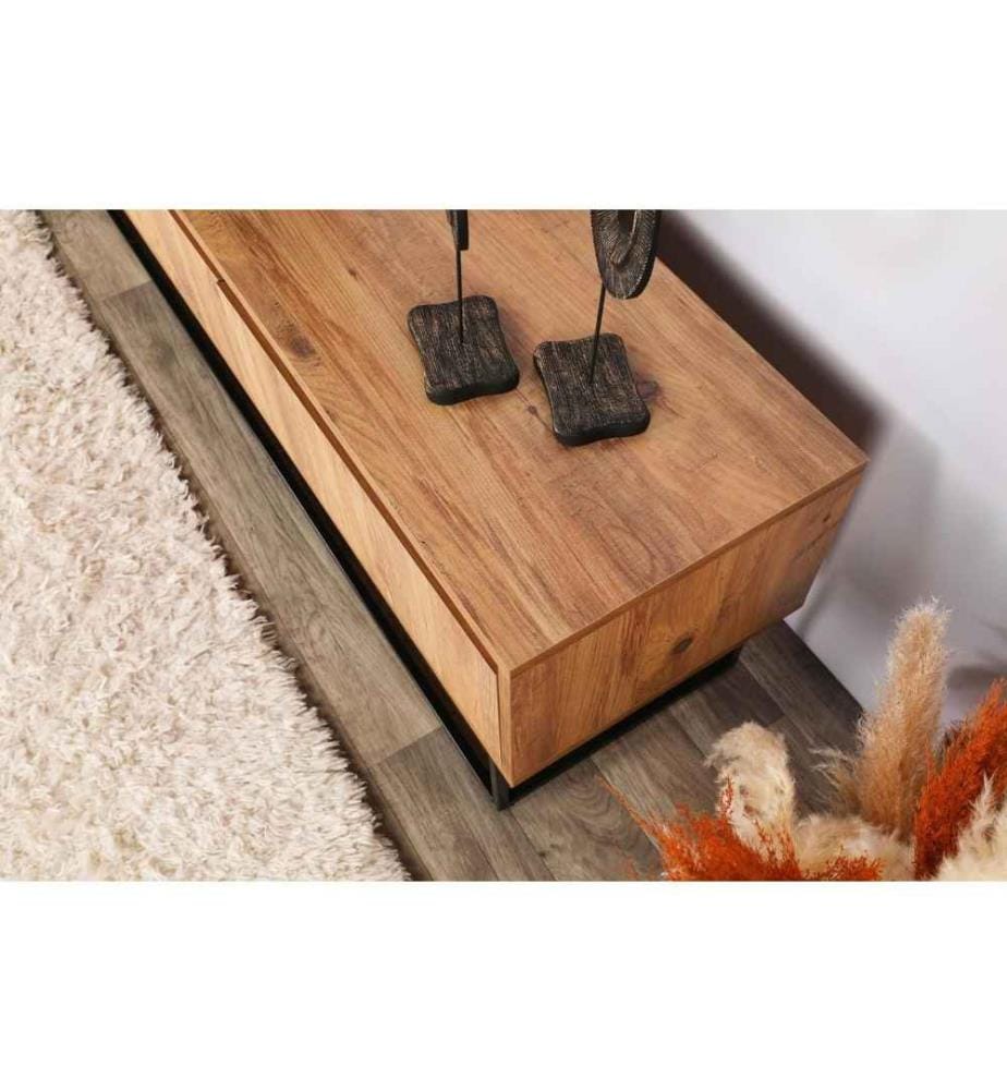 Meuble TV, Noyer Noir, Panneau de particules mélaminé