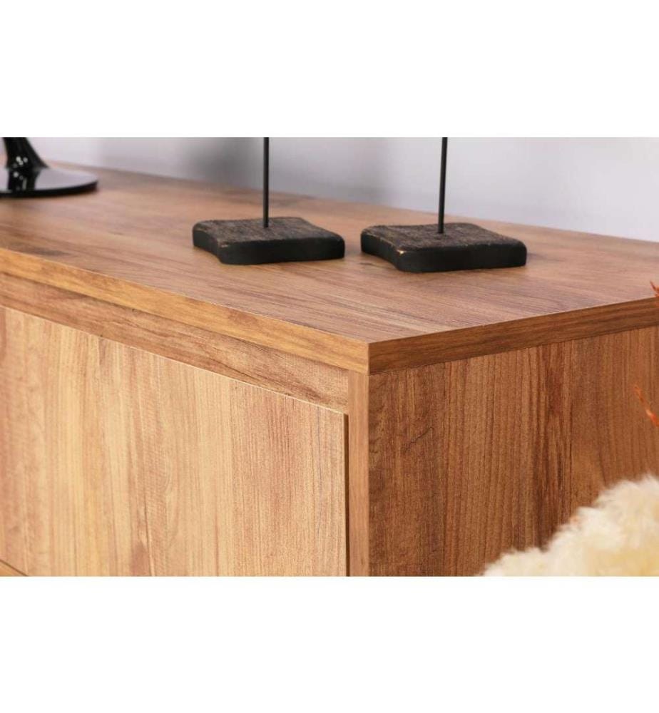 Meuble TV, Noyer Noir, Panneau de particules mélaminé
