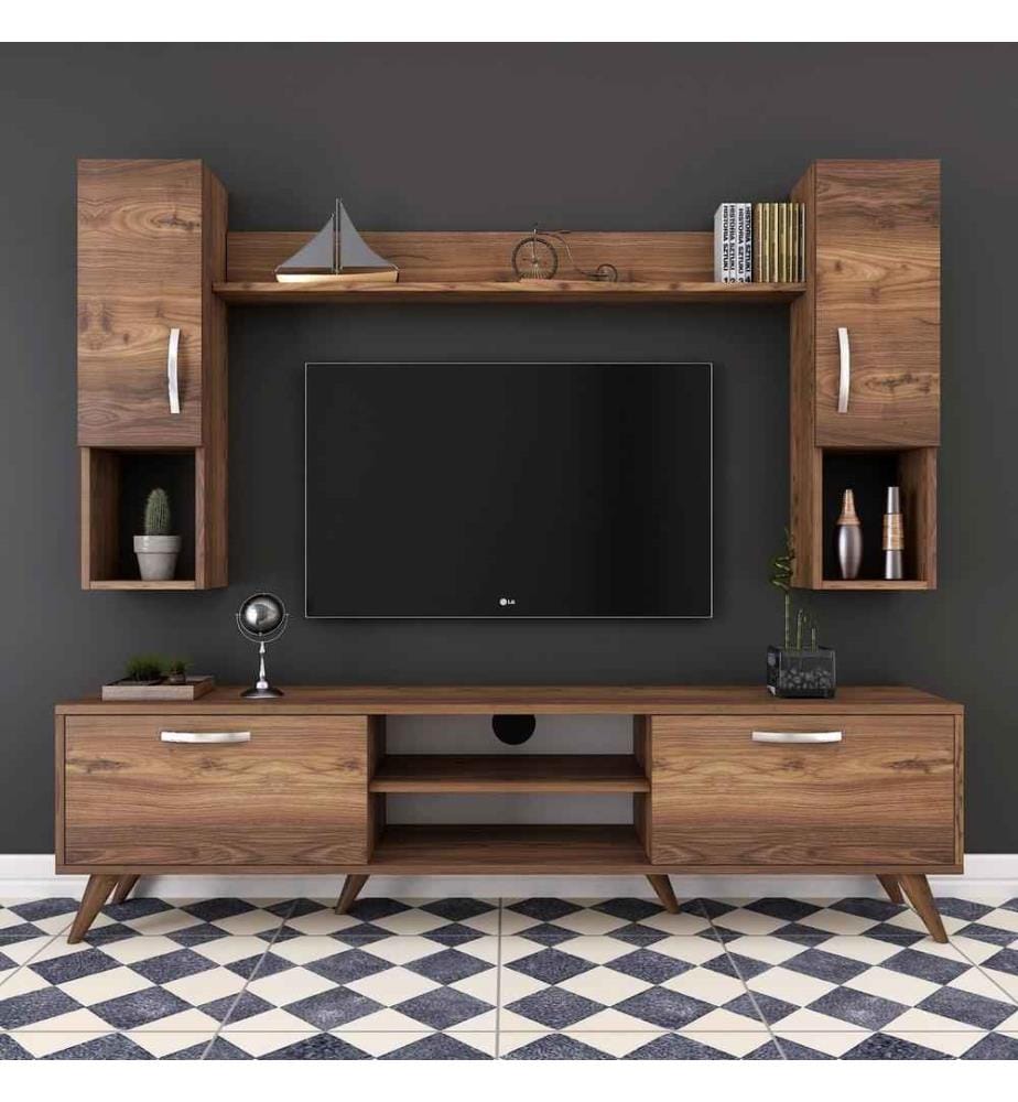 TV-Element, Nussbaum, Melaminbeschichtete Spanplatte