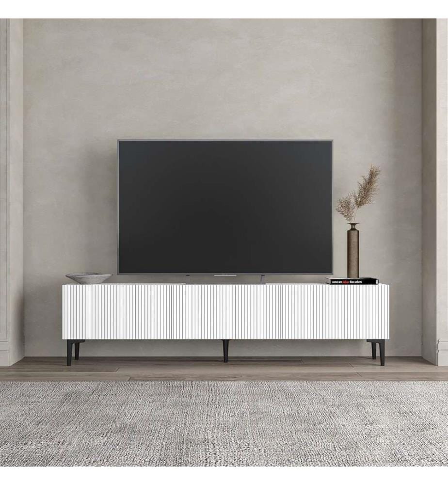 TV-Möbel, Weiss, 100 % MELAMINBESCHICHTETE SPANPLATTE