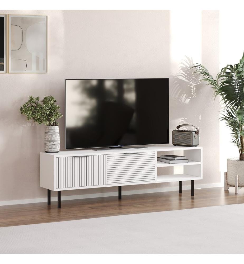 TV-Möbel, Weiss, 100 % MELAMINBESCHICHTETE SPANPLATTE