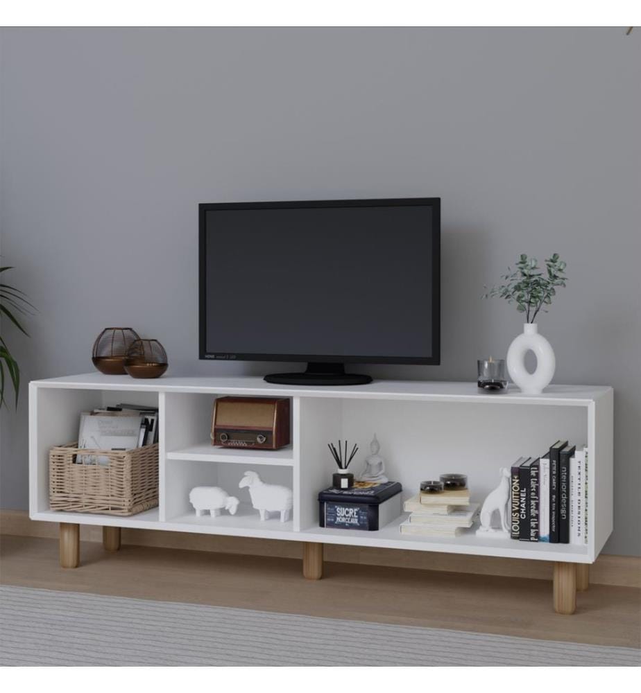 TV-Ständer, weiss, 100 % MELAMINBESCHICHTETE SPANPLATTE