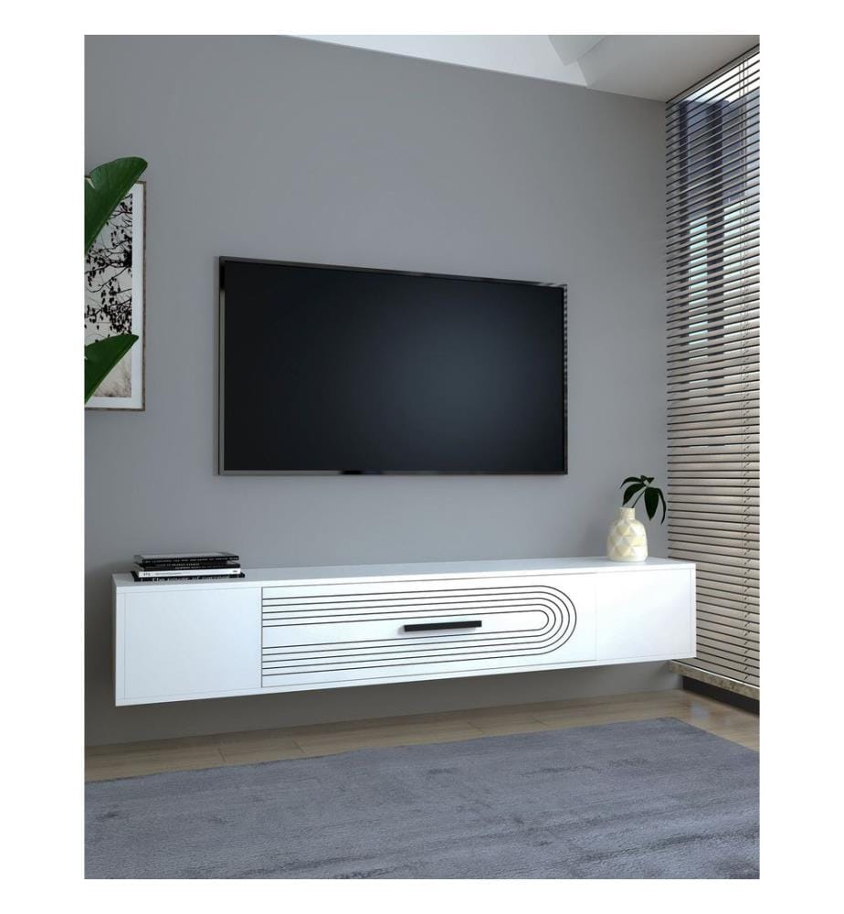 TV-Ständer, Weiss, 100 % MELAMINBESCHICHTETE SPANPLATTE