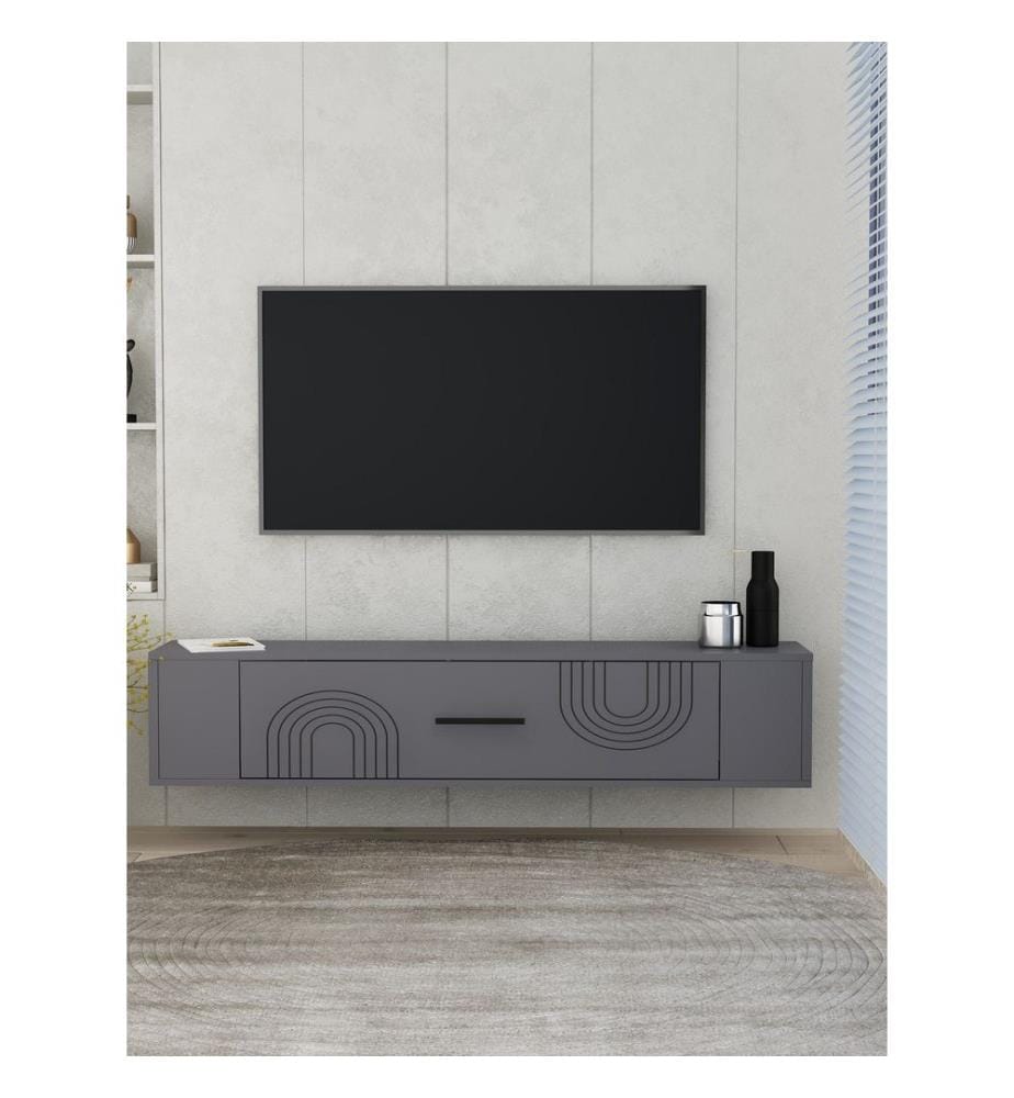 TV-Möbel, Anthrazit, 100 % MELAMINBESCHICHTETE SPANPLATTE