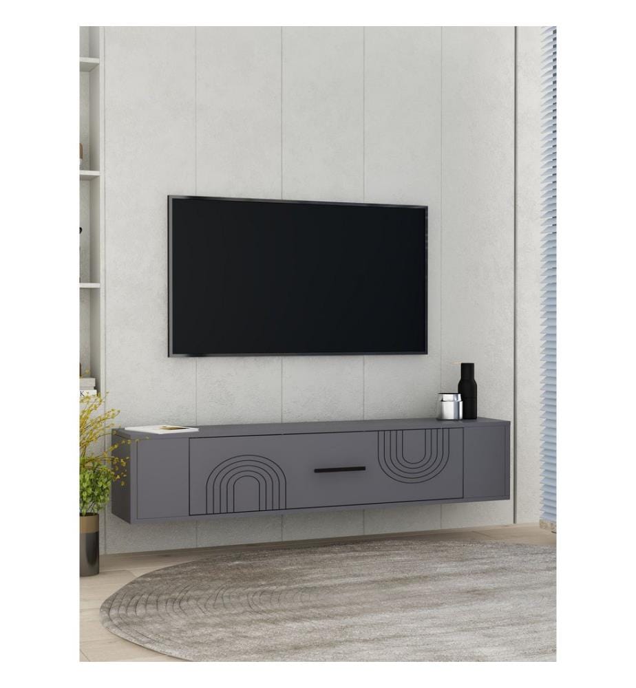 TV-Möbel, Anthrazit, 100 % MELAMINBESCHICHTETE SPANPLATTE