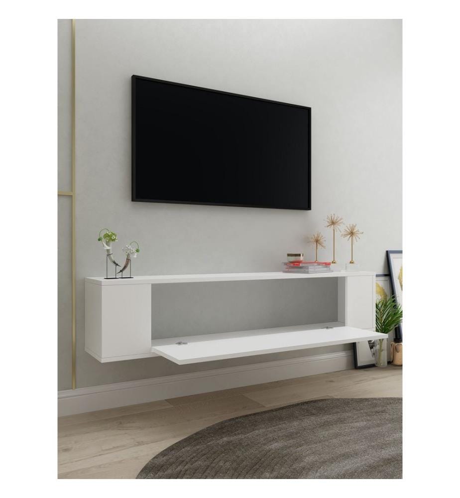 TV-Möbel, Weiss, 100 % MELAMINBESCHICHTETE SPANPLATTE
