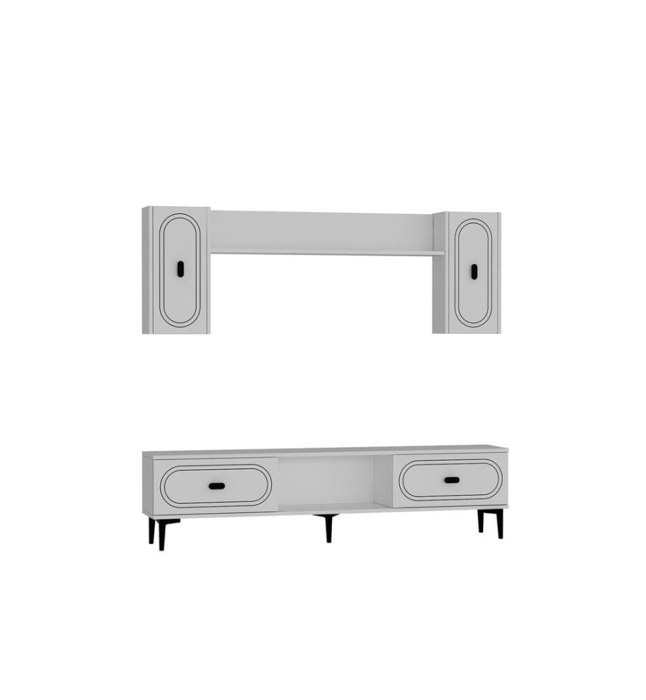 TV-Möbel, Weiss, 100 % MELAMINBESCHICHTETE SPANPLATTE