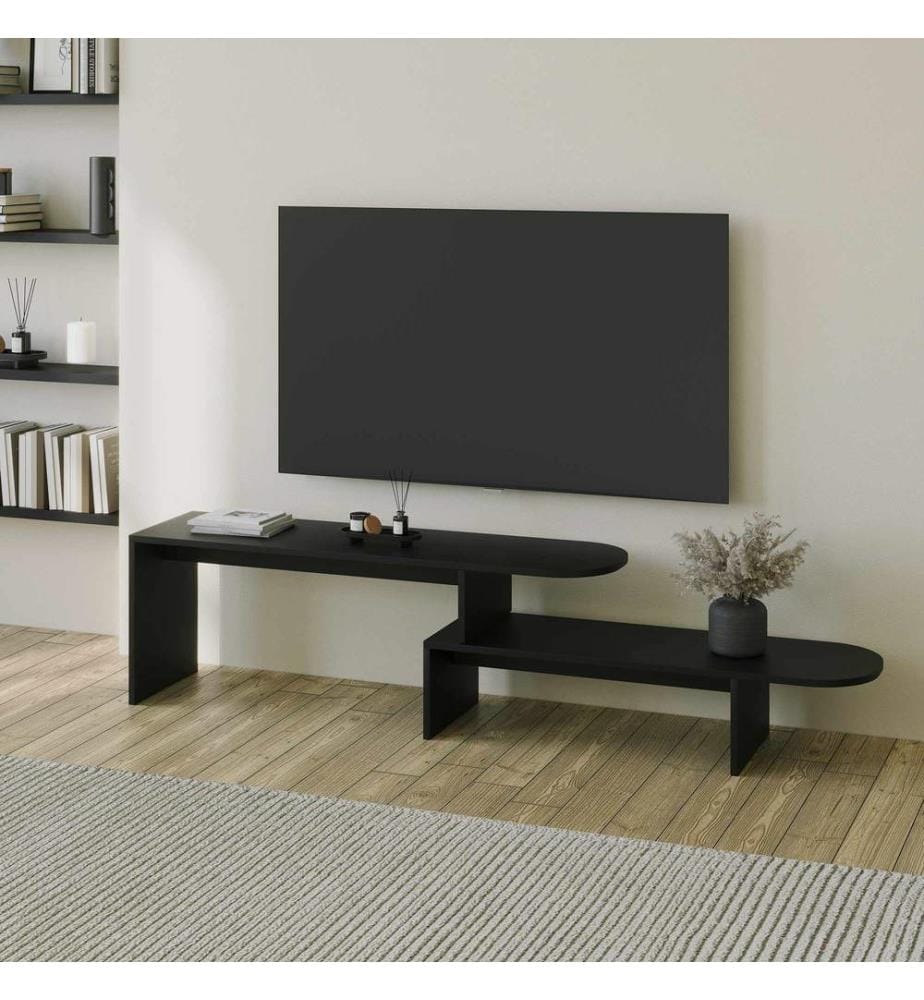TV-Möbel, Schwarz, 100 % MELAMINBESCHICHTETE SPANPLATTE