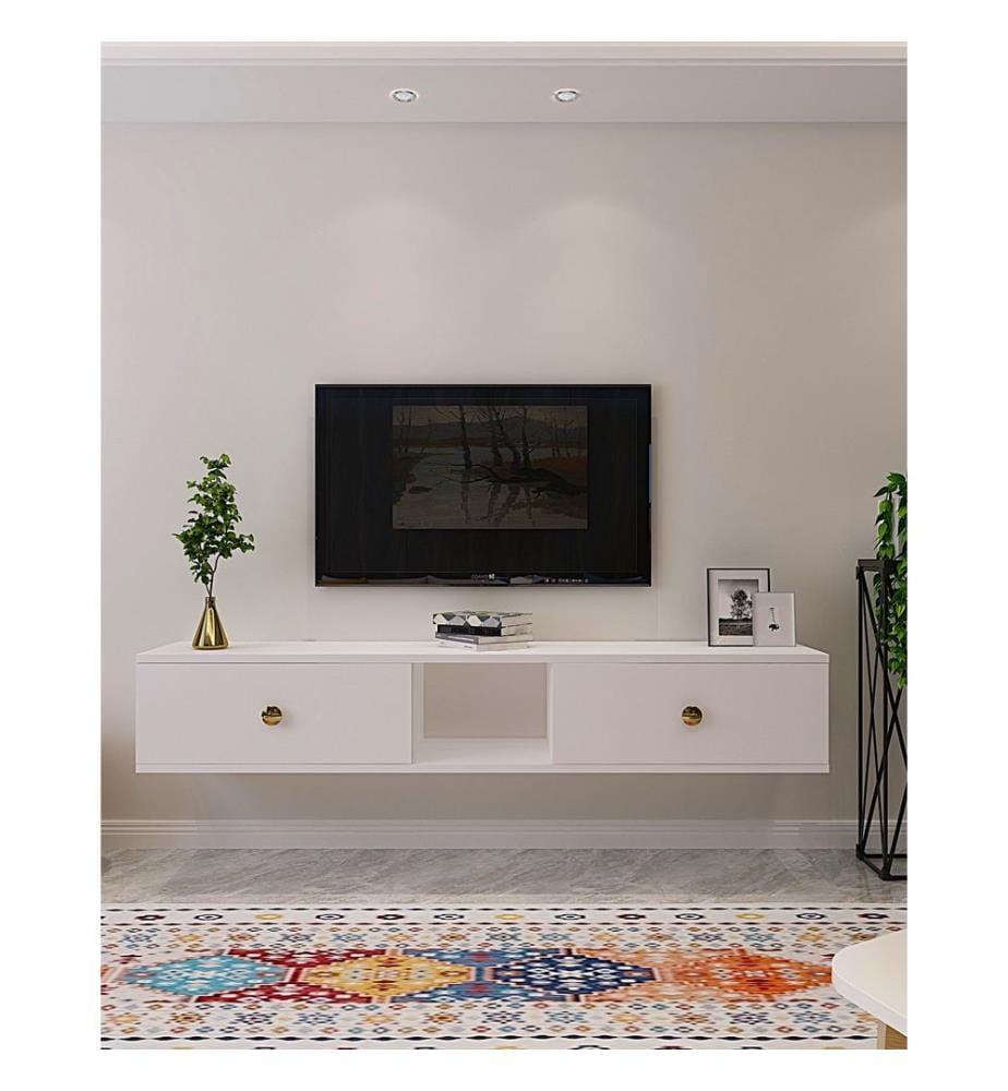 TV-Möbel, Weiss, 100 % MELAMINBESCHICHTETE SPANPLATTE
