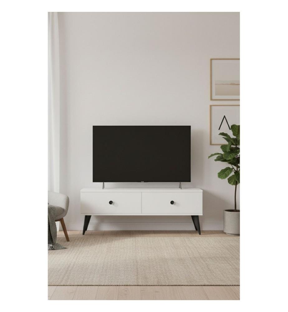 TV-Möbel, Weiss, 100 % MELAMINBESCHICHTETE SPANPLATTE
