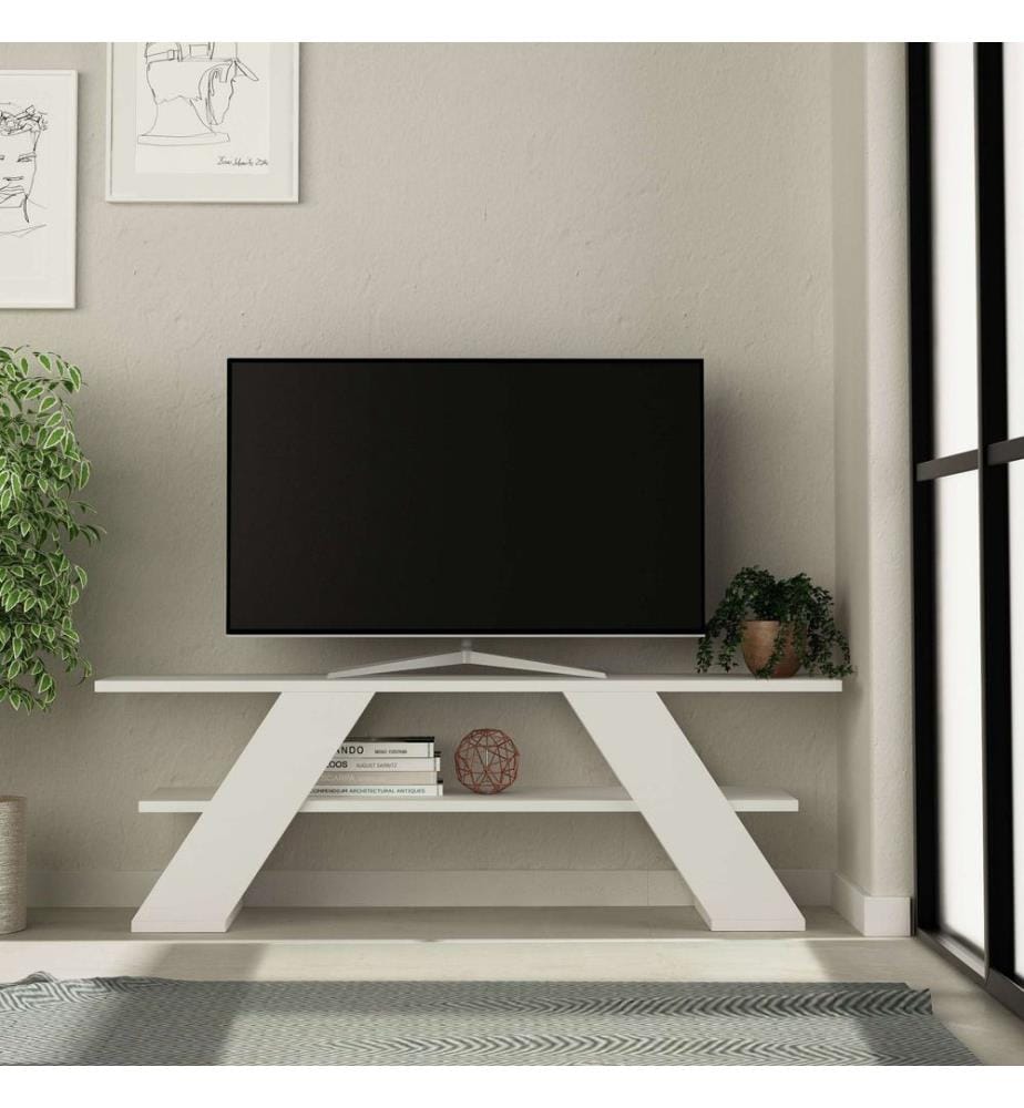 TV-Möbel, Weiss, 100 % MELAMINBESCHICHTETE SPANPLATTE