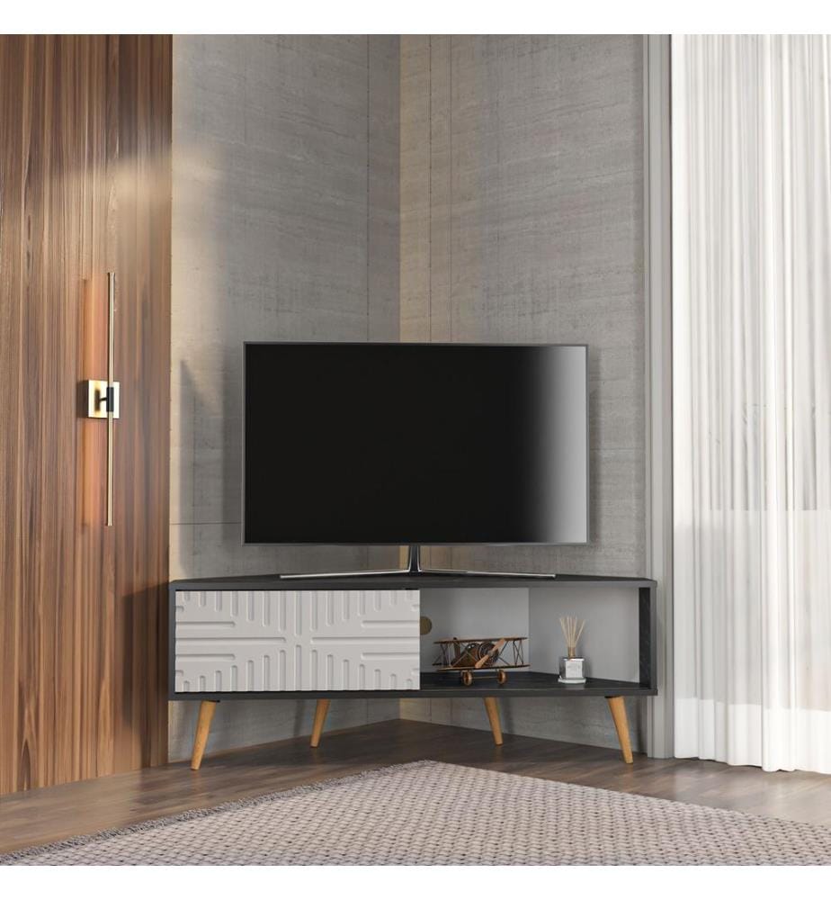 TV-Ständer, Bendire White, 100 % MELAMINBESCHICHTETE SPANPLATTE