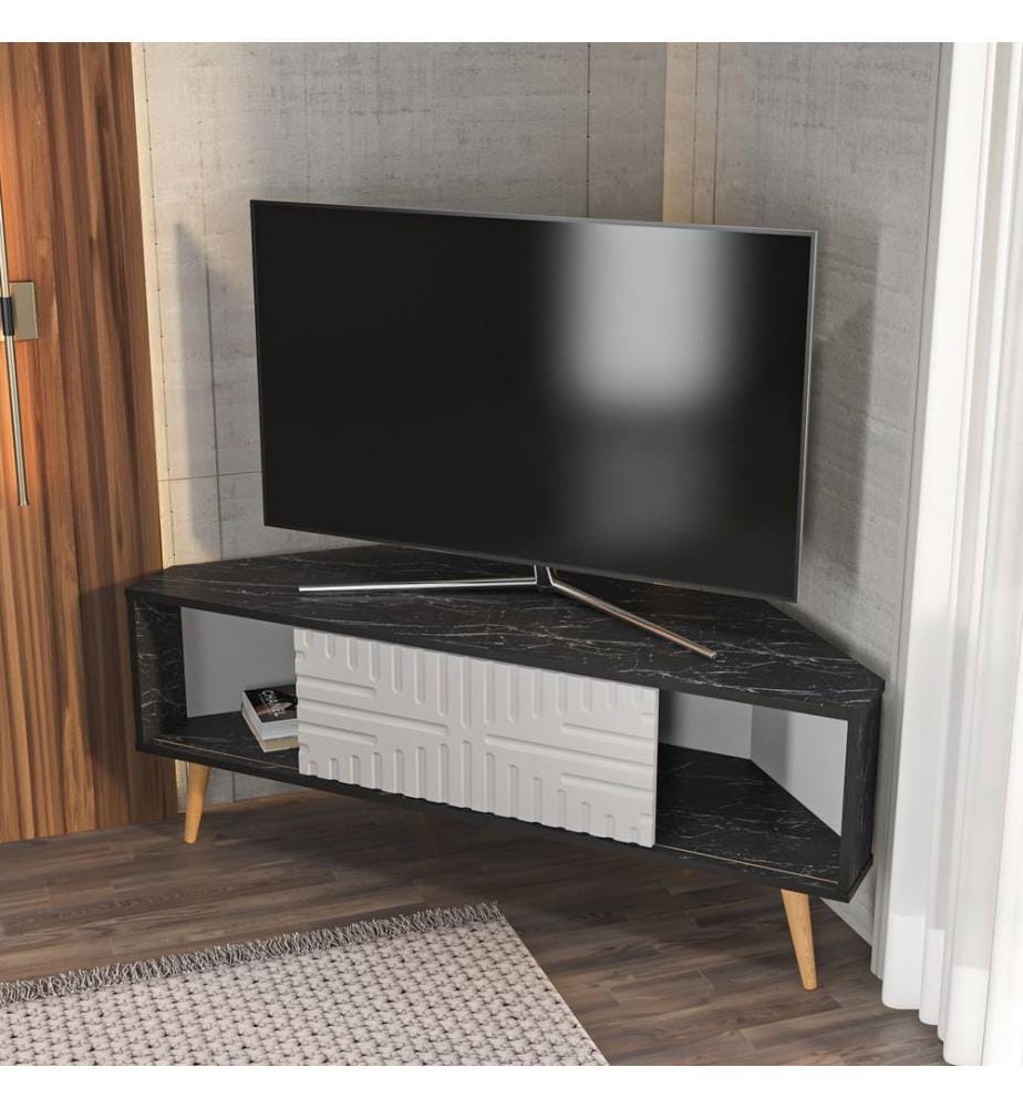 TV-Ständer, Bendire White, 100 % MELAMINBESCHICHTETE SPANPLATTE