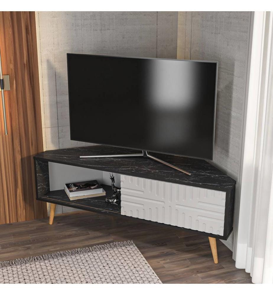TV-Ständer, Bendire White, 100 % MELAMINBESCHICHTETE SPANPLATTE