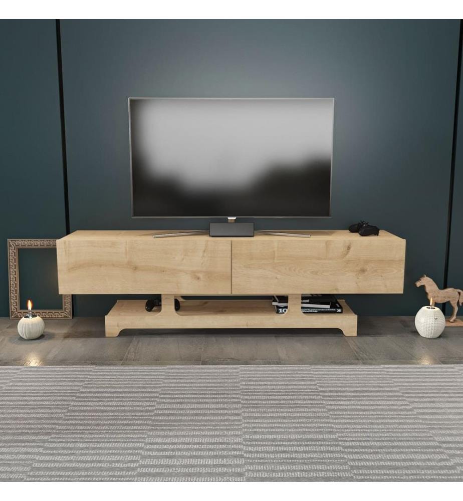 TV-Ständer, Saphir-Eiche, 100 % MELAMINBESCHICHTETE SPANPLATTE