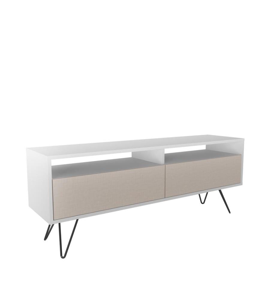 TV-Ständer, weiss, beige, 100 % MELAMINBESCHICHTETE SPANPLATTE