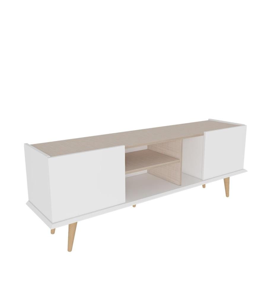 TV-Ständer, weiss, Beige, 100 % MELAMINBESCHICHTETE SPANPLATTE