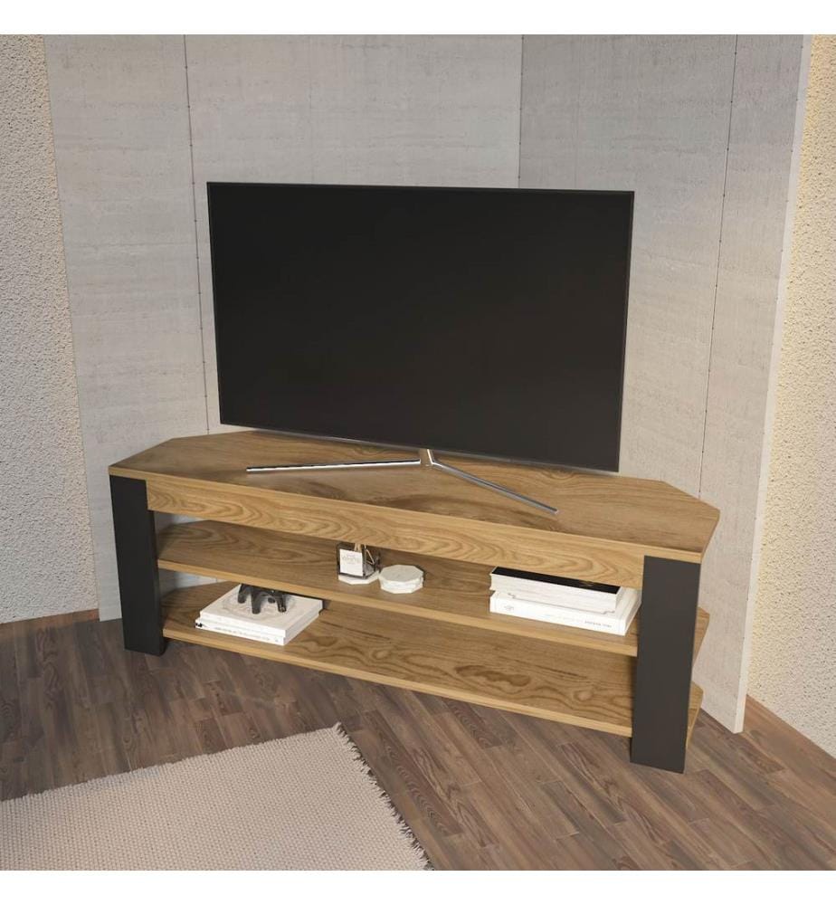TV-Ständer, Oud-Eiche, Anthrazit, 100 % MELAMINBESCHICHTETE SPANPLATTE