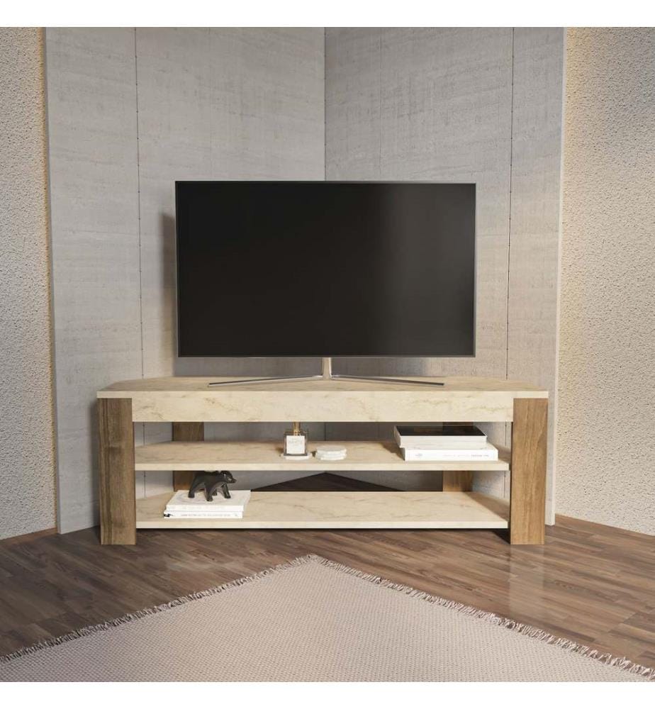 TV-Ständer, Weiss, Oud-Eiche, 100 % MELAMINBESCHICHTETE SPANPLATTE