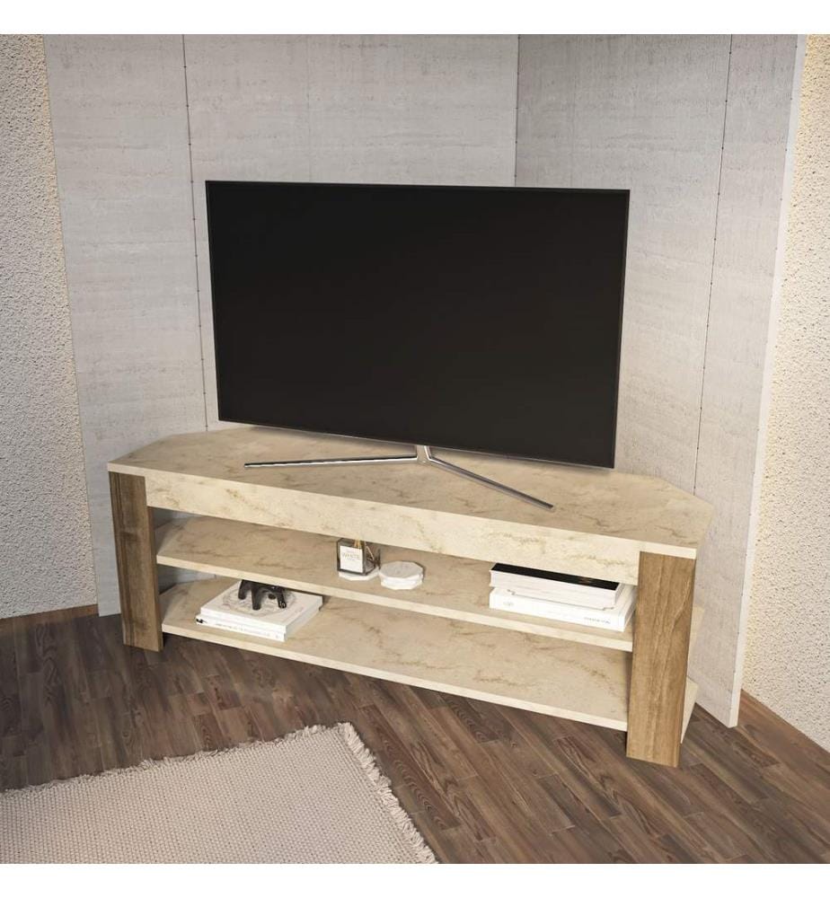 TV-Ständer, Weiss, Oud-Eiche, 100 % MELAMINBESCHICHTETE SPANPLATTE