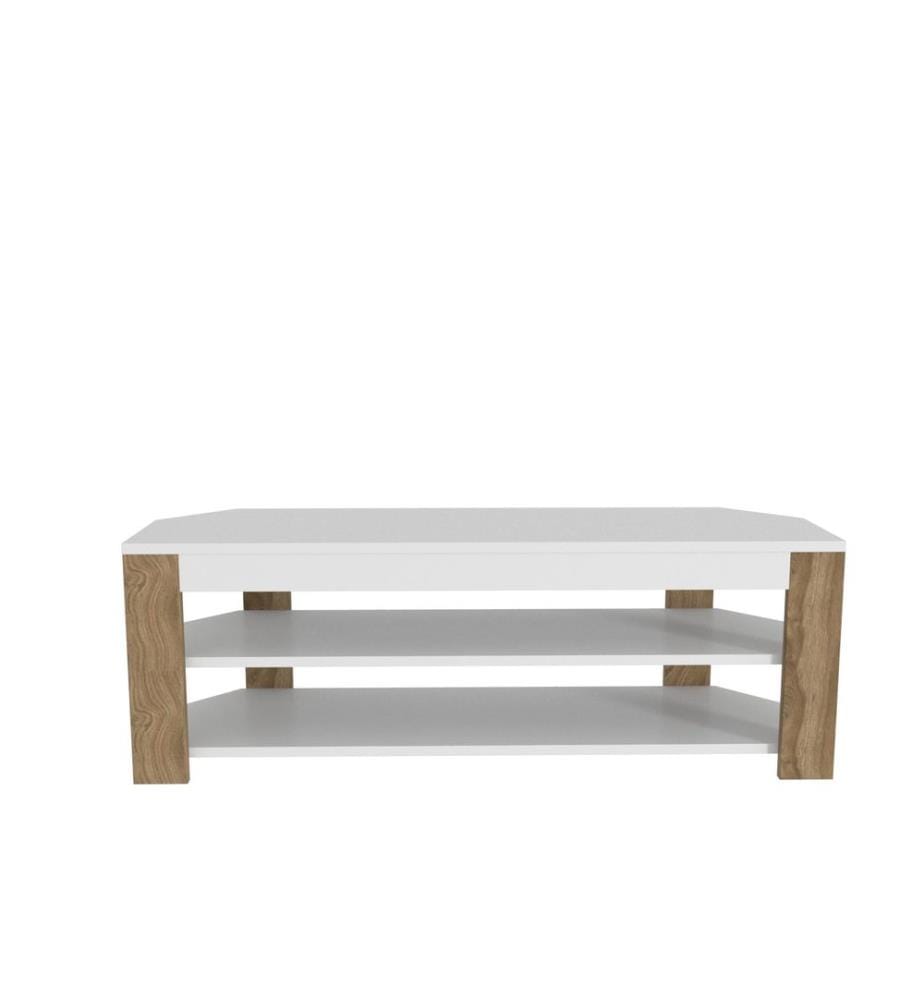 TV-Ständer, Weiss, Oud-Eiche, 100 % MELAMINBESCHICHTETE SPANPLATTE