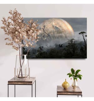 Quadro decorativo su tela, beige, grigio, verde, nero, 100% tela, telaio in legno di pino