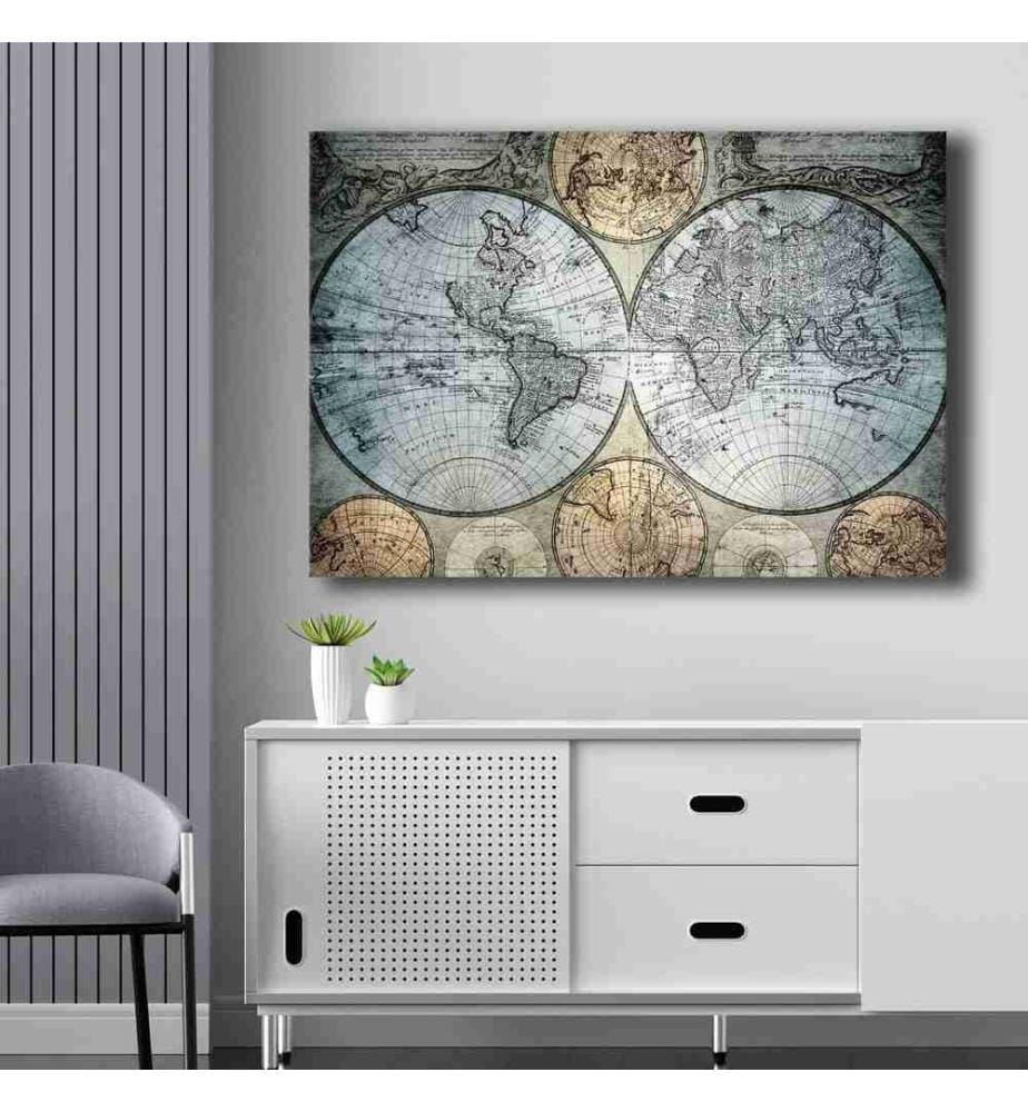 Decorative Canvas Painting, Blue, Beige, Black, 100% Canvas , Pine Wood Frame
