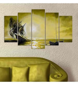 Pittura decorativa in MDF, 5 pezzi, Multicolore, 100% MDF