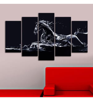 Pittura decorativa in MDF, 5 pezzi, Multicolore, 100% MDF