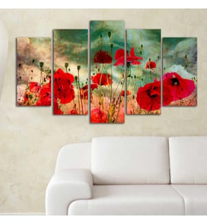 Pittura decorativa in MDF, 5 pezzi, Multicolore, 100% MDF