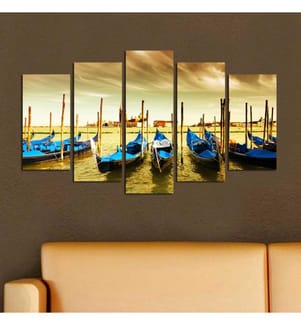 Pittura decorativa in MDF, 5 pezzi, Multicolore, 100% MDF