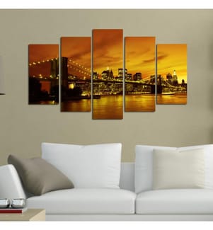 Pittura decorativa in MDF, 5 pezzi, Multicolore, 100% MDF