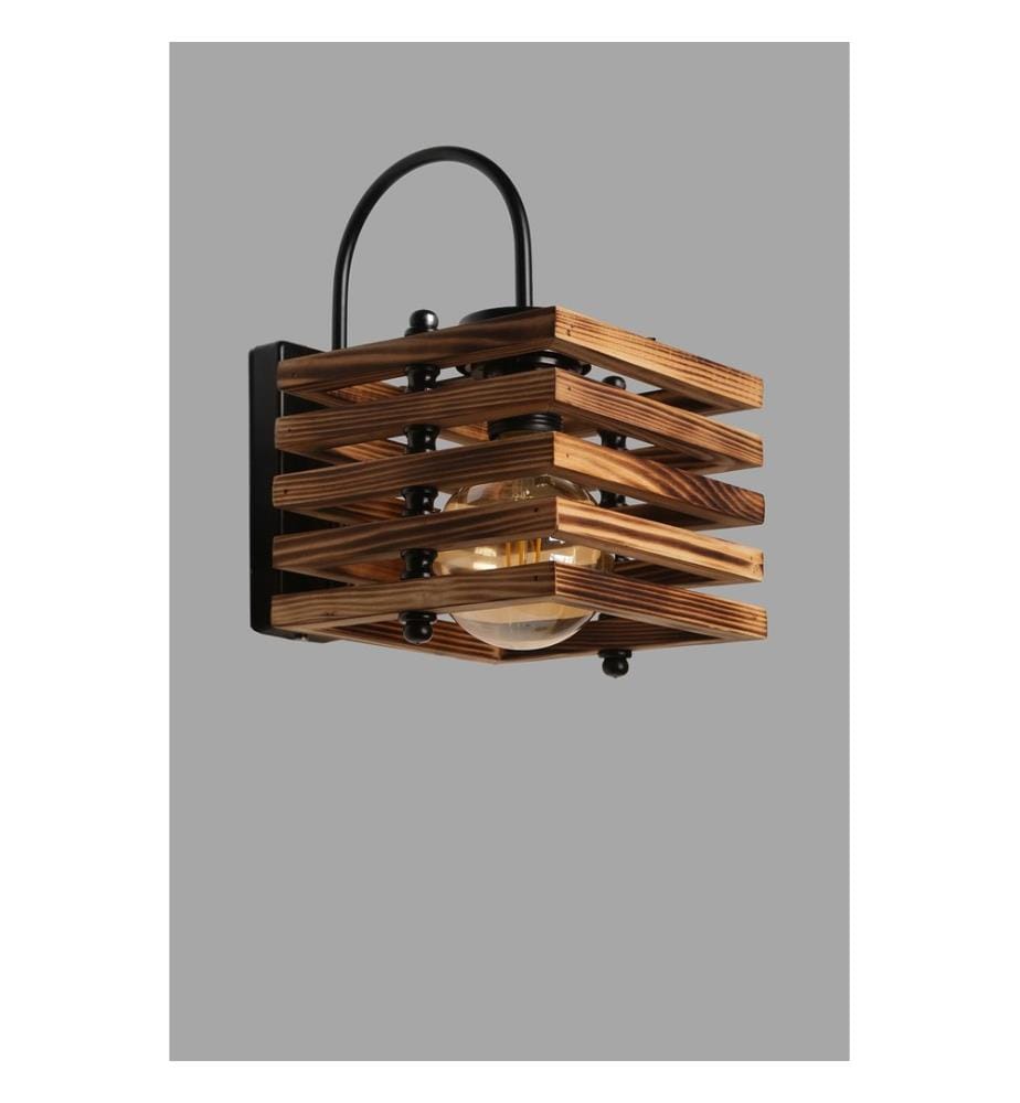 Wandleuchte, Holz, Holzkörper, Holzkappe